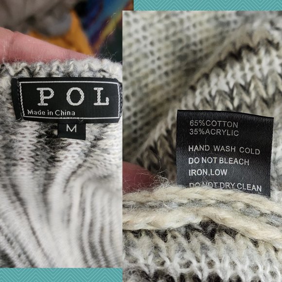 POL Spacedye Knit Open Front Long Fringe Cardigan - Picture 6 of 6